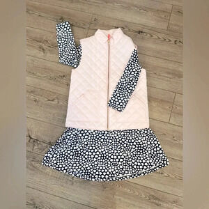 Girls size 12 crew cuts vest, tights and dress bundle